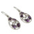 Teardrop Shaped Amethyst Dangle Earrings in Silver 'Lilac Tears'