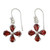 Genuine Garnet Flower Earrings in 925 Sterling Silver 'Scarlet Blossom'