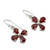 Genuine Garnet Flower Earrings in 925 Sterling Silver 'Scarlet Blossom'