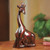 African Hand Carved Wood Kneeling Giraffe Sculpture 'Kneeling Giraffe'