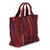 Red Hill Tribe Silk Patterned Tote Bag with Inner Pockets 'Exotic Red'