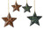 Fair Trade Star Shaped Christmas Ornaments set of 4 'Starry Night'