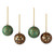 Green and Black Leaf Pattern Holiday Ornaments set of 4 'Chinar Cheer'