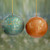 Unique Handmade Holiday Ornaments with Bird Motif pair 'Golden Holiday'