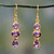 22k Gold Vermeil Dangle Earrings with Three Amethysts 'Lilac Triad'