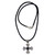Men's 18k Gold Accented Silver Cross Necklace with Onyx 'Enlightenment'