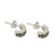 Marcasite Studs on Sterling Silver Half Hoop Earrings 'Ever Happy'