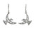 Artisan Crafted Sterling Silver Bird Hook Earrings 'Fly Me Away'