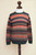 Multicolor Alpaca Men's Sweater with Forest Green 'Andean Homeland'