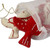 White and Red Animal Themed Felt Ornaments Set of 6 'Christmas Wishes'