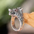 Garnet and Sterling Silver Men's Dragon Wolf Ring 'Dragon Wolf'