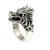 Garnet and Sterling Silver Men's Dragon Wolf Ring 'Dragon Wolf'