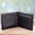 Black Leather Wallet for Men with Multiple Pockets 'Suave in Red'