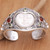 Hand Carved Bone, Silver, and Gemstone Cuff Bracelet 'Moon Empress'