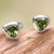 Artisan Designed Peridot Stud Earrings with Trillion Cut 'Green Trinity'