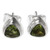 Artisan Designed Peridot Stud Earrings with Trillion Cut 'Green Trinity'