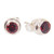 Genuine Garnet and Sterling Silver Stud Earrings from Bali 'Red Simplicity'