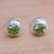 Artisan Crafted Green Peridot Stud Earrings in 925 Silver 'Green Simplicity'