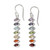 Seven-Gemstone Dangle Earrings in 925 Sterling Silver 'Chakra Balance'