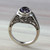 Ornate Amethyst Solitaire Ring with Silver Floral Cutouts 'Magic Garden'