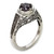 Ornate Amethyst Solitaire Ring with Silver Floral Cutouts 'Magic Garden'