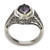 Ornate Amethyst Solitaire Ring with Silver Floral Cutouts 'Magic Garden'