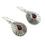 Sterling Silver and Garnet Dangle Earrings from India 'Scarlet Fusion'