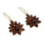 Hand Crafted 18k Gold Plated Earrings with Garnets 'Claret Sunburst'