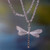 Hand Crafted Sterling Silver Necklace with Dragonfly Pendant 'White Dragonfly'