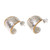 Half Hoop Earrings in Sterling Silver with 18k Gold Accents 'Celuk Weave'