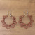 Balinese Wood and Sterling Silver Handmade Hoop Earrings 'Fiery Lotus'