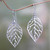 Handcrafted Balinese Leaf Theme Silver Earrings 'Bali Bay Leaf'