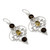 Indian Sterling Silver Earrings with Smoky Quartz  Citrine 'Dusk Arabesque'