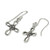 Hand Crafted Thai Sterling Silver Cross Dangle Earrings 'Knotted Cross'