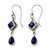 Lapis Lazuli and Sterling Silver Earrings Handmade in India 'Queen of Diamonds'