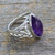 Artisan Crafted Modern Silver and Amethyst Ring for Men 'Modern Man'