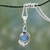 Sterling Silver Necklace with Blue Topaz and Chalcedony 'Modern Romance'