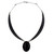 Black Jade Pendant Necklace with Sterling Silver 'Maya Elegance'