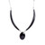 Black Jade Pendant Necklace with Sterling Silver 'Maya Elegance'