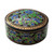 Hand Painted Papier Mache Round Decorative Box 'Blue Grandeur'