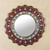 Red Reverse-Painted Glass Wall Mirror from Peru 'Ruby Medallion'