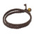 Hand Braided Brown Leather Mens Wrap Bracelet 'Double Chocolate'