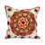 Ecru Cotton Cushion Covers with Orange Embroidery Pair 'Orange Mandala'