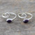 Amethyst and Sterling Silver Toe Rings from India Pair 'Curls'