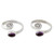 Amethyst and Sterling Silver Toe Rings from India Pair 'Curls'