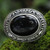 Ornate Handcrafted Onyx and Silver Bali Cocktail Ring 'Amed Eclipse'