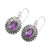 Amethysts on Sterling Silver Hook Earrings from India 'Spiritual Muse'