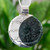 Light and Dark Green Jade Reversible Silver Pendant Necklace 'Green Place of the Moon'