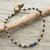 Single Strand Brass Bead Anklet with Lapis Lazuli 'Cheerful Walk'