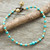 Blue Calcite and Brass Single Strand Anklet 'Cheerful Walk'